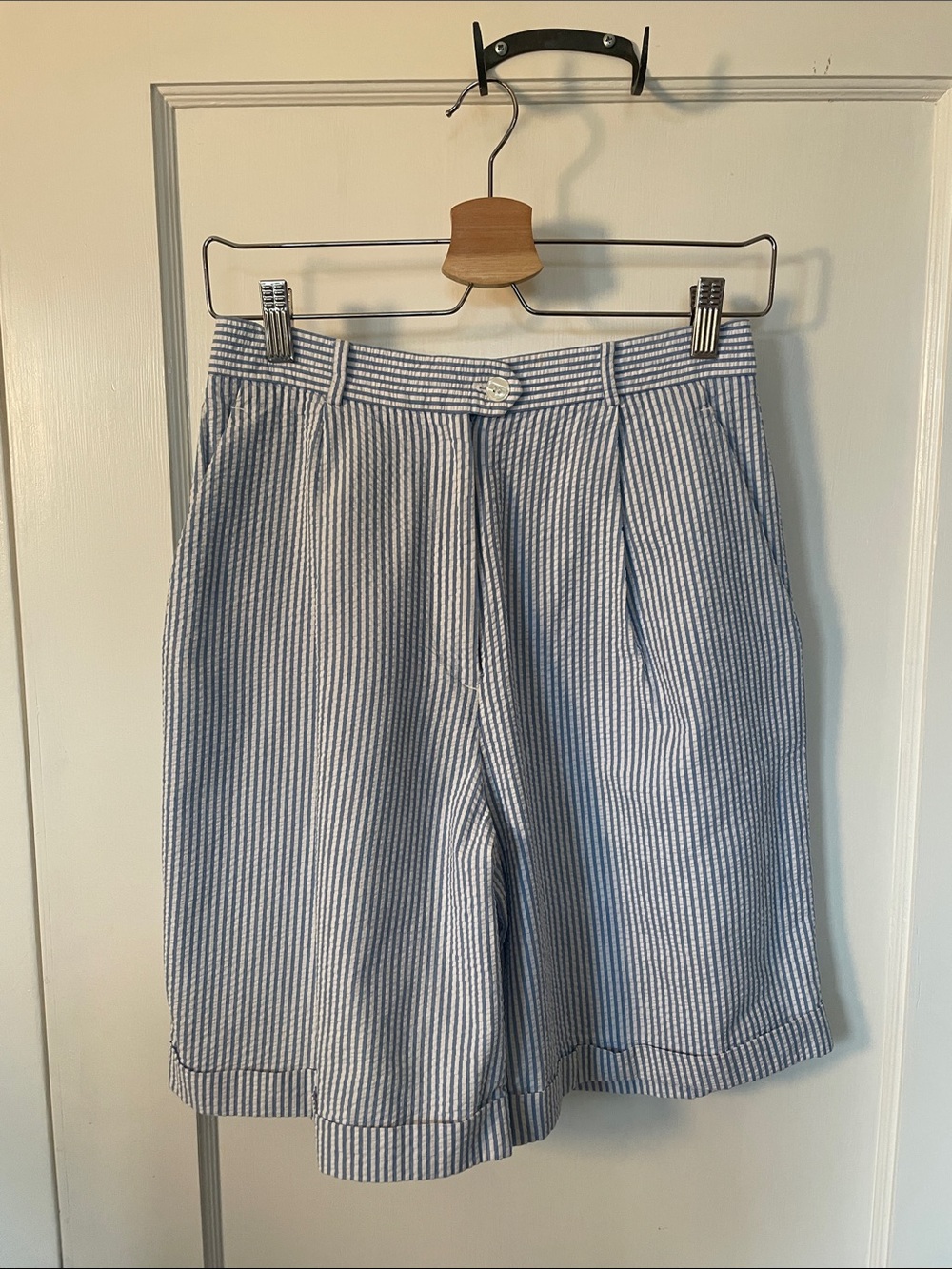 Vintage Women’s Seersucker Brooks Brothers High Waisted Shorts